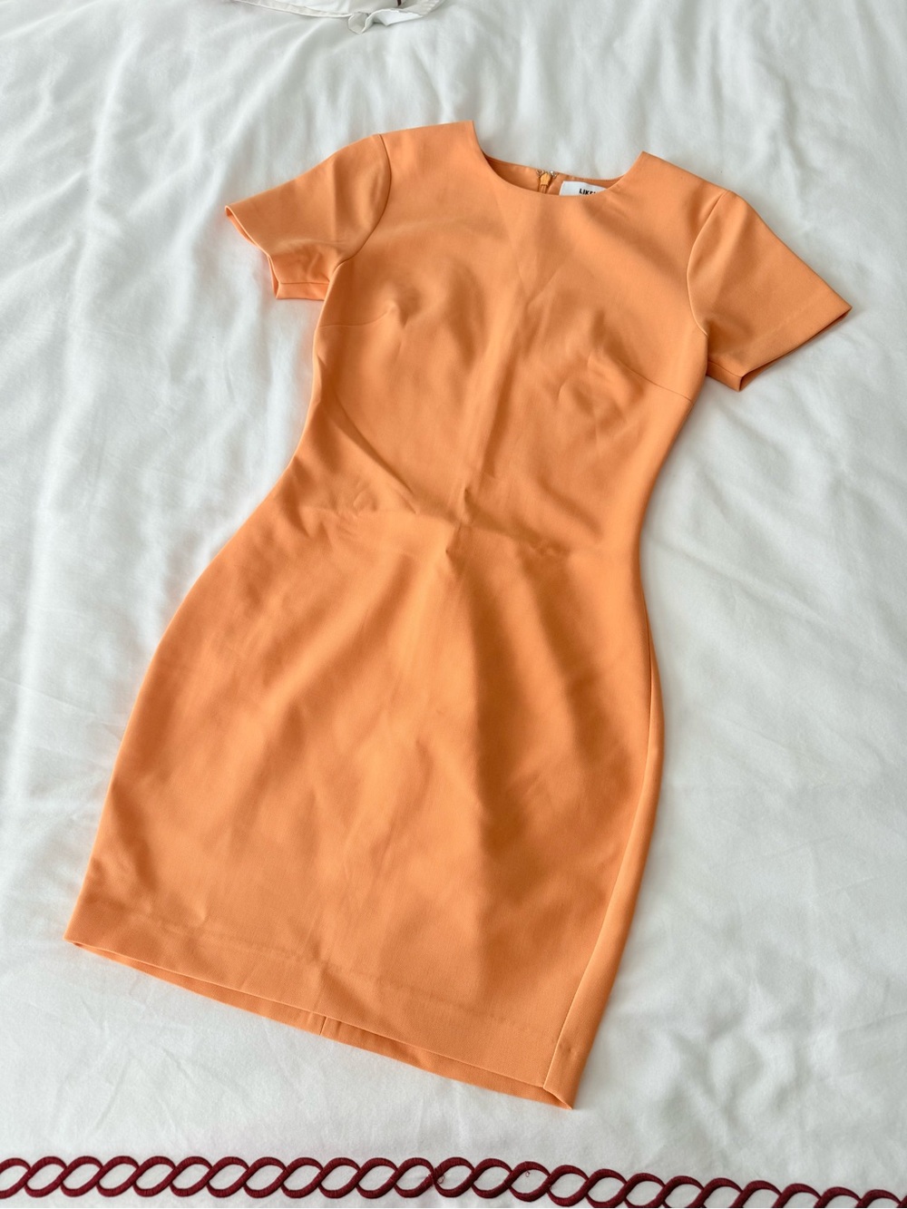 Likely Orange Short Sleeve Sheath Mini Dress